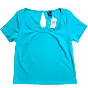 TORRID Ponte top keyhole back turquoise size 10 NWT